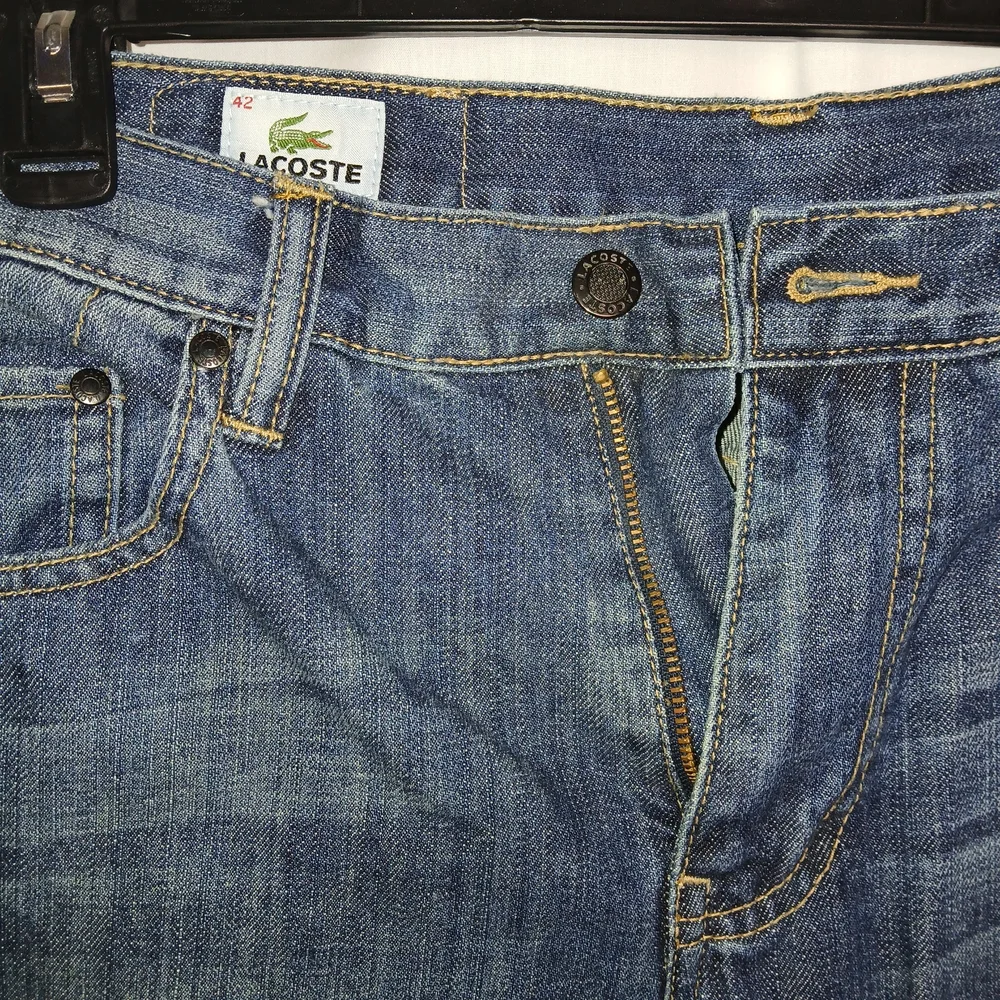 Lacoste Jeans Men's 42‎ Blue Denim Cotton Stretch Mid Rise Straight Leg 32x32